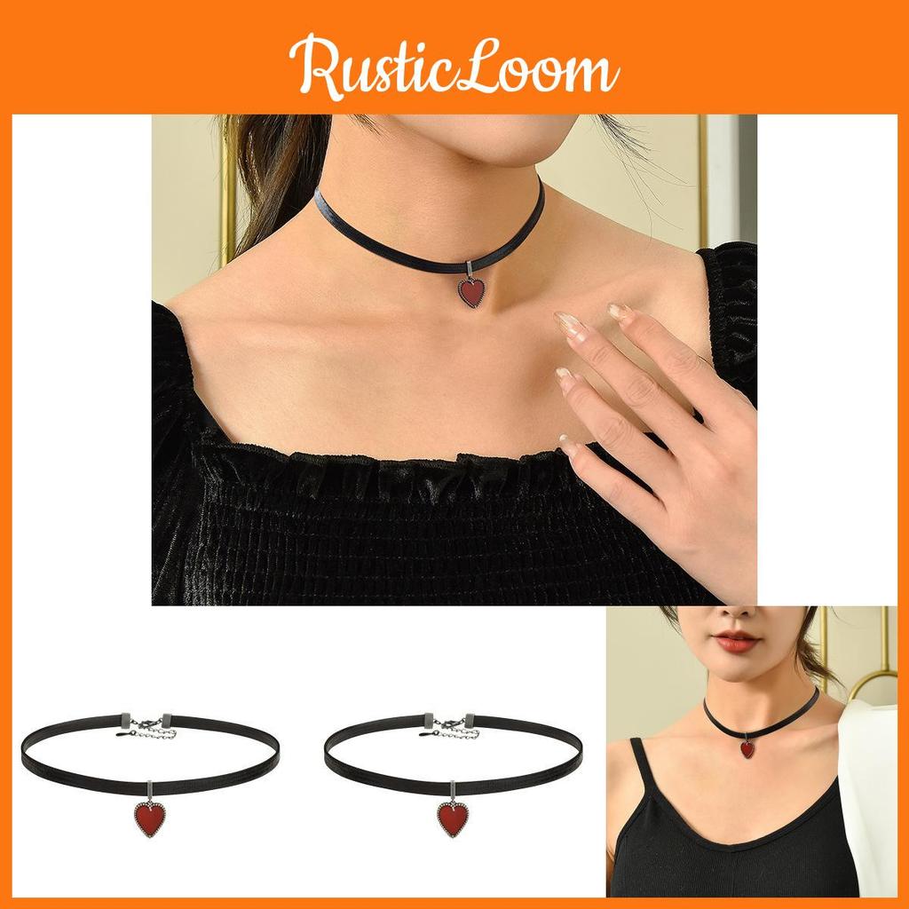 Elegant Short Red Heart Choker Necklace For Women Perfect For Casual And Formal Occasions