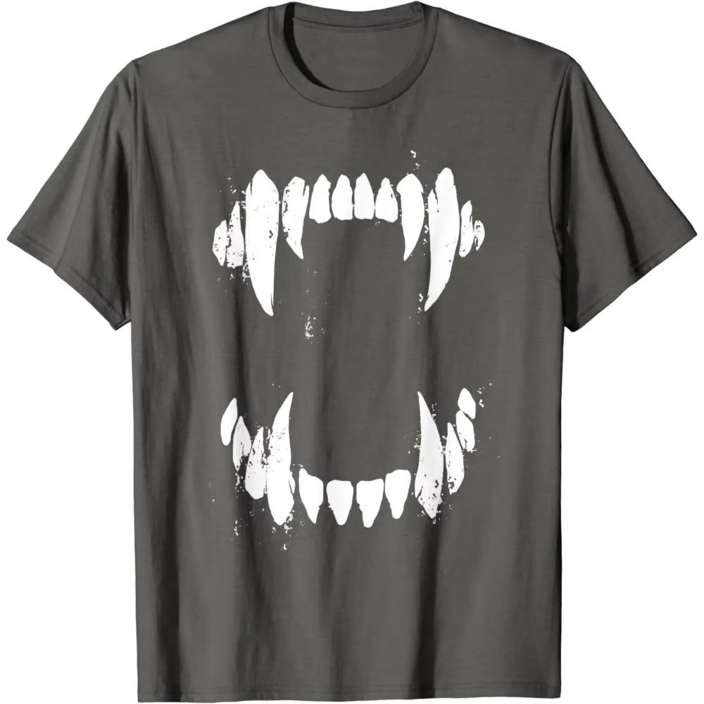 Halloween Horror Wolf Dog VampireTeeth Costume T-Shirt
