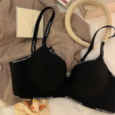 Jednoduché podprsenky pro ženy Push-up spodní prádlo Jednobarevné 3/4 košíčky Lingerie podprsenky Měkké prodyšné Dívčí s ramínkem na zádech Bez kostic