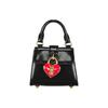 Heart Button Trapezoidal Design Calfskin Shoulder Crossbody Tote Bag Women Handbags Black AEF2312A754280170555