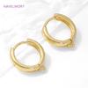 18K Gold Plated Round Shvenzy Earwires,Brass Earring Hooks Findings,Fasteners For Earrings,DIY Jewelry Making Accessories