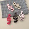 2Pcs Cute Musical Note Hair Clip Sweet Side Clip Ins Style Star Wave Point Music Notes Duckbill Clip Fashionable Hair Accessory