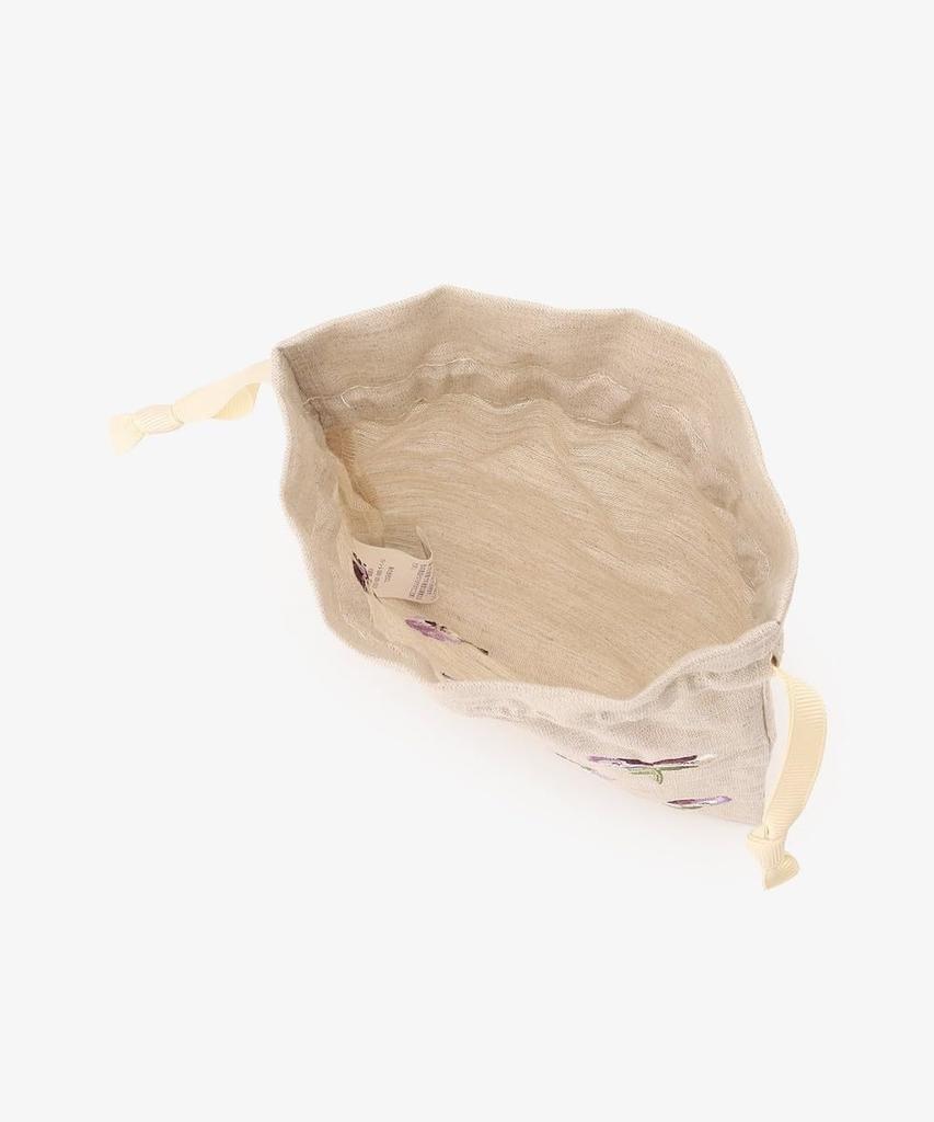 Afternoon Tea Living JK04 Flower Language Drawstring Pouch, Medium, Pansy, Beige