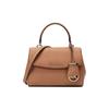 MK Ava Cor Sólida Aba Vintage Versátil Bolsa Tote de Couro para o Dia a Dia com Pingente de Logo Bolsa de Ombro Transversal Mini Bolsas Femininas 32F5GAVC1L-203