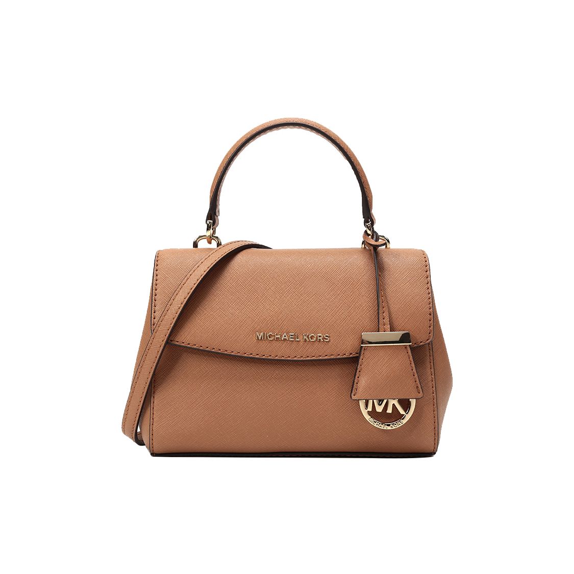 

Michael Kors MK Ava Solid Color Flap Vintage Versatile Commuter Logo Pendant Leather Tote Shoulder Crossbody Bag Mini Women bags 32F5GAVC1L-203 Basic Set (Bag+Dust Bag)