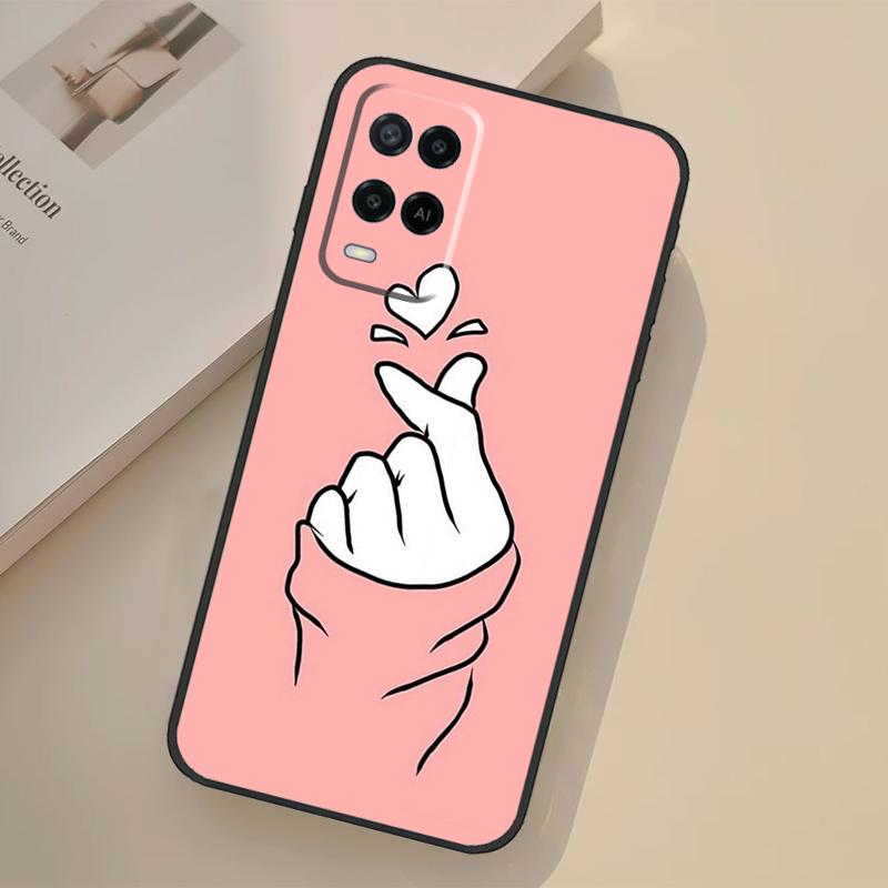 Love On The Finger Kpop Case For Oppo A17 A57 A77 A74 A54 A94 A78 A98 A18 A60 A80 A40 A38 A58 A96 A76 A16 A15 A5 Pro