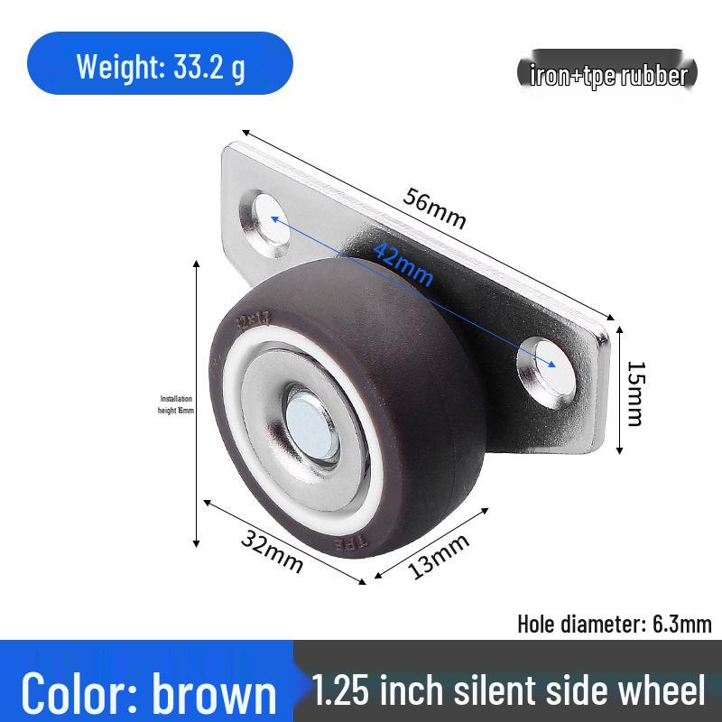 1.5" or 2" Heavy-Duty Silent Swivel Caster with Brake, Snap Ring, and Wear-Resistant Trolley Shelf Roller