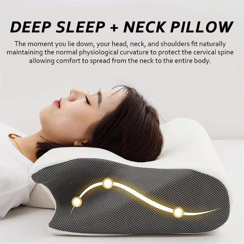 Cervical Pillow Neck Support Ergonomic Side Sleeping Pillow, Suitable for Side Sleepers, Back Sleepers and Stomach Sleepers