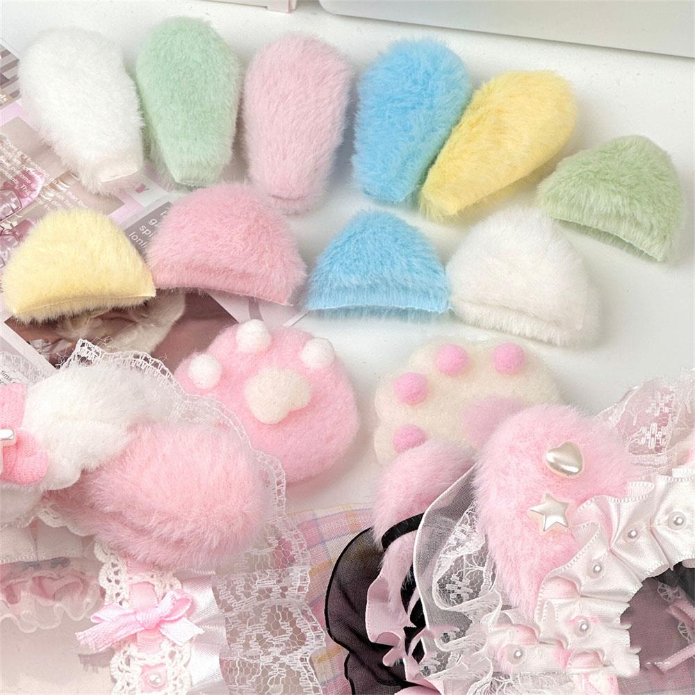 Cute Plush Materials Card Cover Decoration Accessories 10PCS Home Decor Gift Packaging Decoration DIY Ear Accessories Handmade