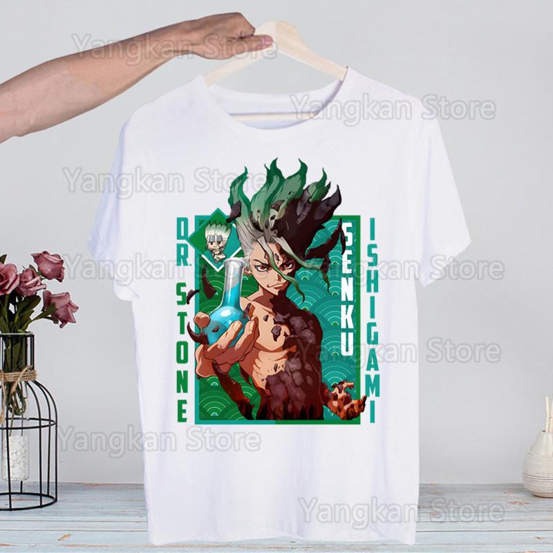 

Чоловіча футболка з аніме Dr Stone Літня з коротким рукавом Принт жуйки Смішна футболка в стилі Харадзюку Топи Чоловіча футболка Вуличний стиль L