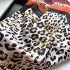 90*90cm Korean Leopard Print Silk Scarf Women Shawls Fashion Bandannas Sunscreen Kerchief Luxury Square Scarves Ribbon Hairband