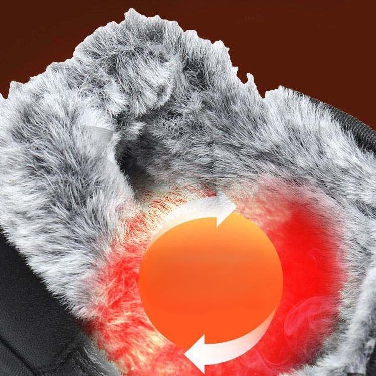 Pantofi pentru bărbați la modă de iarnă Pantofi din piele artificială din bumbac anti-alunecare Cizme de zăpadă ocazionale impermeabile pentru bărbați din piele îngroșată