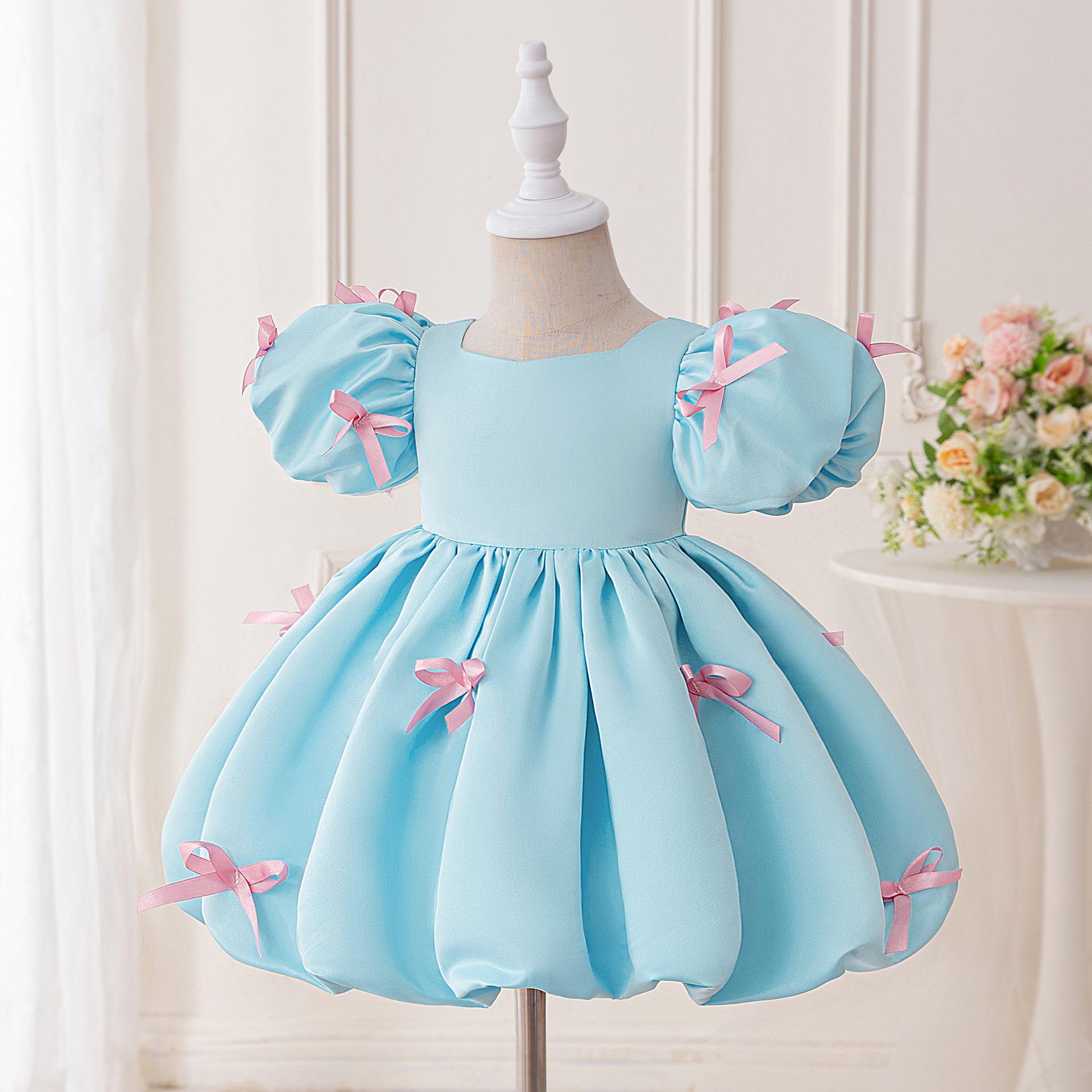 

Весільна сукня для дівчинки-квітоноски, сукня для хрещення малюка на 1-й день народження, дитячий одяг для дівчинки, принцеса, весільне мереживне плаття для вечірки, дитячий костюм L3052 90 синій