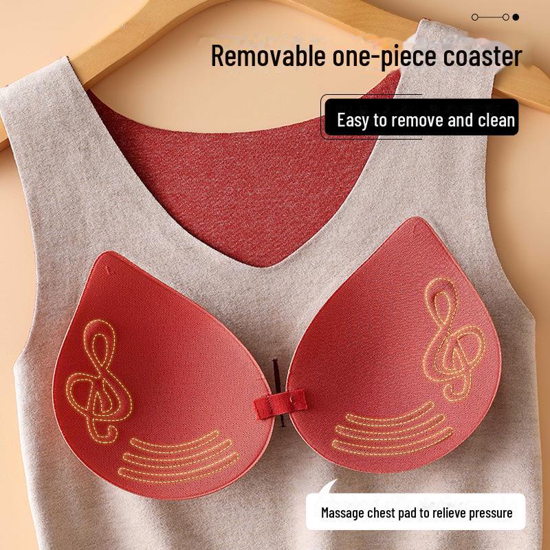 Women's Seamless Self-Heating Velvet Thermal Underwear with Chest Pads & Thick Inner Lace.