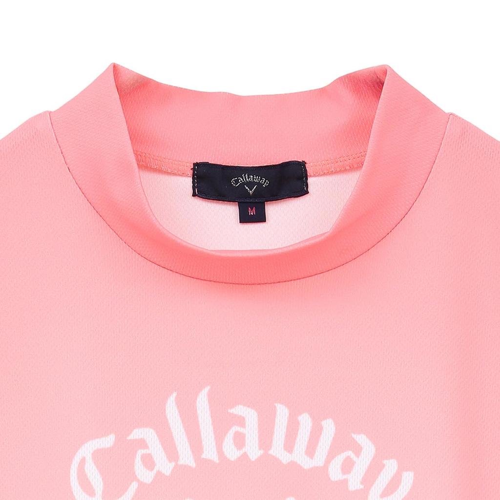 Callaway Short Sleeve Mock Neck Shirt Moisture Quick UV Golf Underwear C24134215 Women's (Gradient Pattern, Wicking, Drying, Protection) / / 1092_Pink