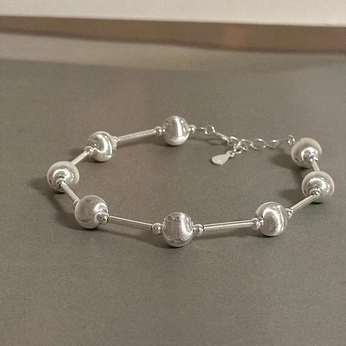 925 Silver Classic Silver Ball Pipe Bracelet