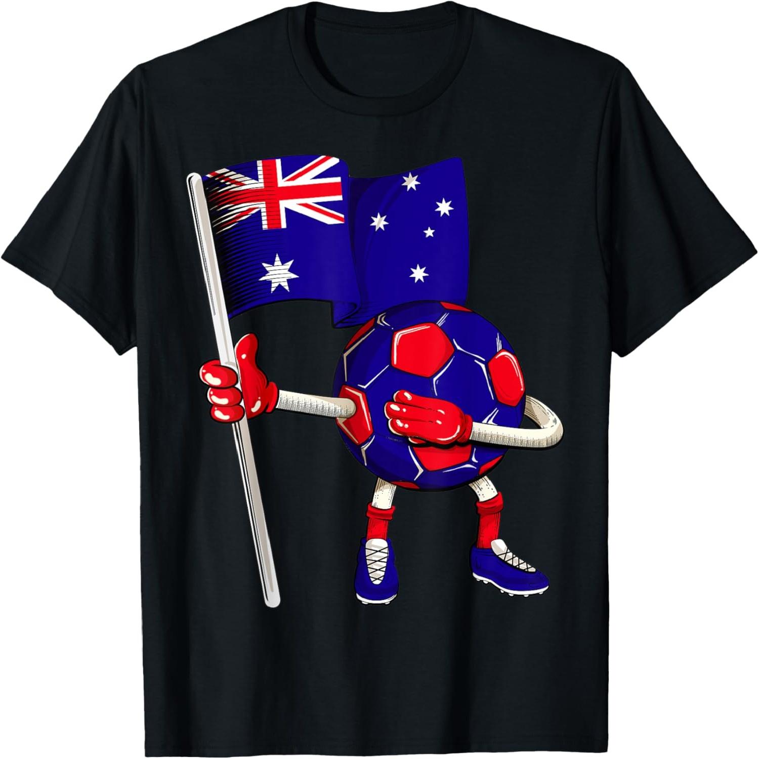Australia Soccer Jersey Australian Flag Football Dab Funny T-Shirt S
