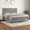 3143037 vidaXL Divan Bed and Mattress Light Grey 180x200cm Velvet
