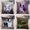 Cute Scottish Border Collie Pillowcase Dog Print  Decor Pet Animal Cushion Cover Sofa