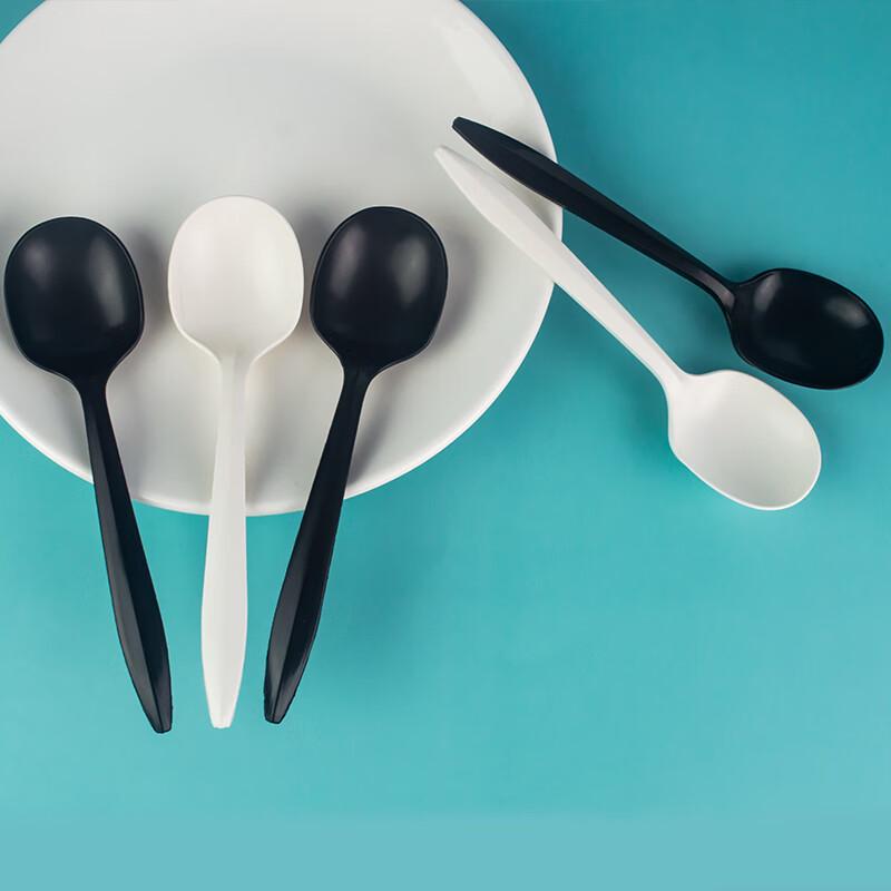 Disposable Thick White Spoons with Tissue
