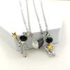 2PCS/set Fashion Astronaut Couple Necklace A Pair of Magnetic Astronaut Pendant Collarbone Chain Valentine Day Gift Jewelry