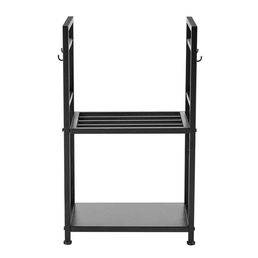Indoor Firewood Rack, 45.5cm 2-Tier Firewood Holder with Fireplace Tools, Brush, Shovel, Poker, Tongs, Heavy Duty Log Wood Rack, 400 Lbs Weight