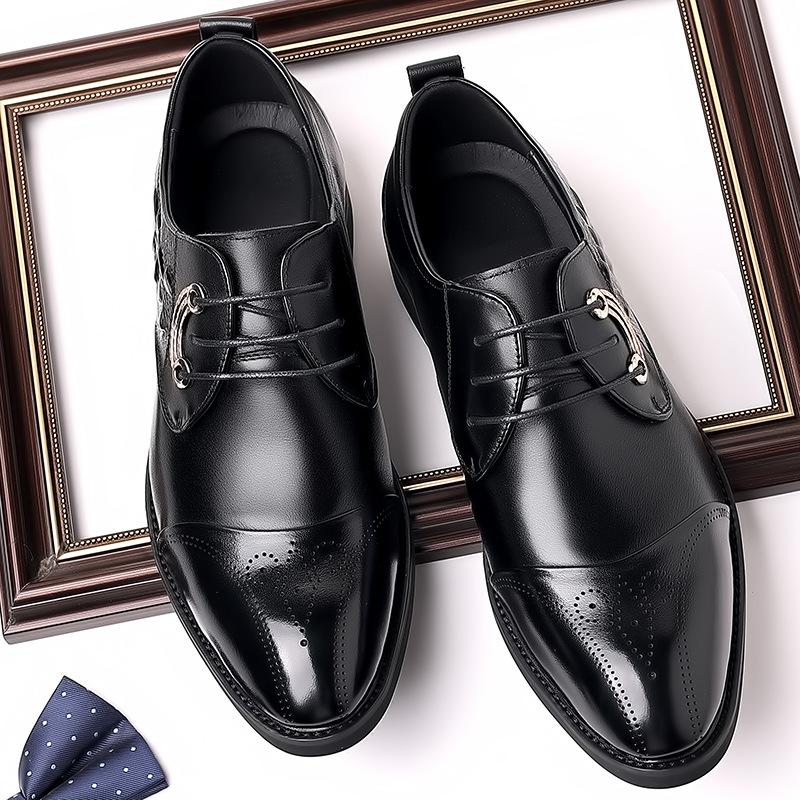 High Quality Leather Shoe Men Dress Shoes Brogue Handmade Leather Shoes Men Luxury Brand Business Formal Shoes Zapatos De Hombre