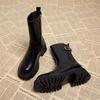 Mode Retro Zigarettenstiefel Damen Beliebte Herbst- und Winter Beliebte Kleine Kurze Stiefel Damen Ausländische Kleine Stiefeletten