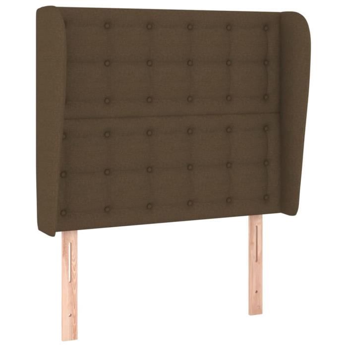 VidaXL Headboard with Ears Dark Brown 83x23x118-128 Cm Fabric3118367