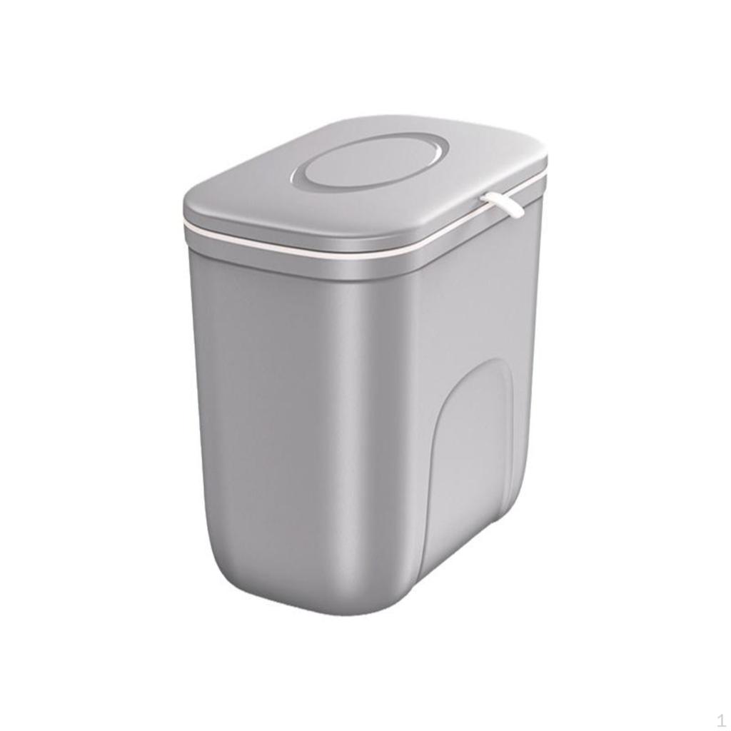 Trash Can, Bathroom, Kitchen Design, With Lid, Space Saving White Sliding Lid
