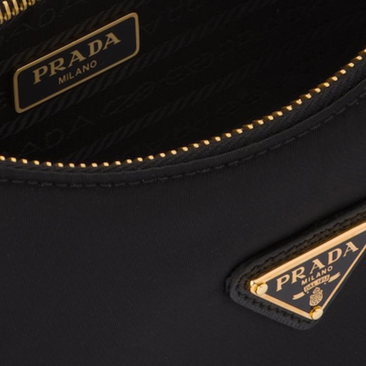 Prada Re-Edition 2005 Enamel Metal Triangle Logo Zipper Closure Recycled Nylon Mini Shoulder Tote Bag Women bags Black 1NE204-R064-F0632