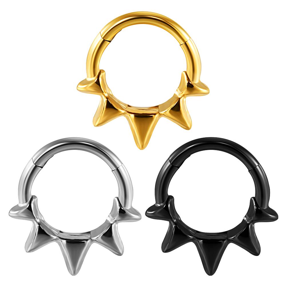 1/3PCS Sets Moon Waterdrop Snake Septum Piercing Clicker Flower Nose Rings 16G Segment Cartilage Daith Hoop Earring Jewelry Gift
