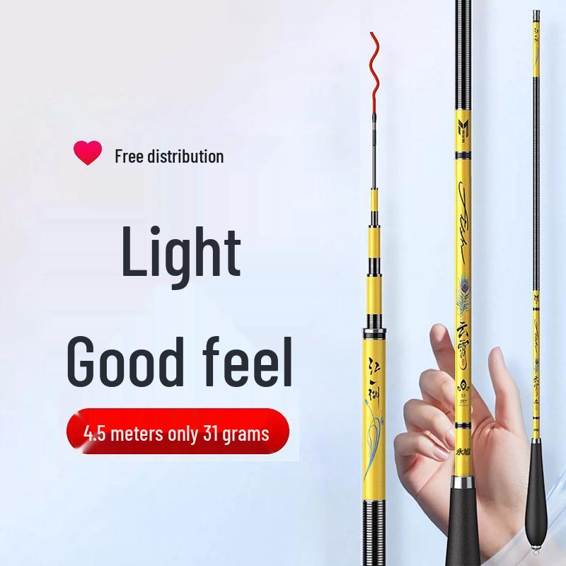 Ultra-Hard, Ultralight Taiwan Carbon Fishing Rod: 28/19 Action, Extremely Fine Design for Crucian Fishing