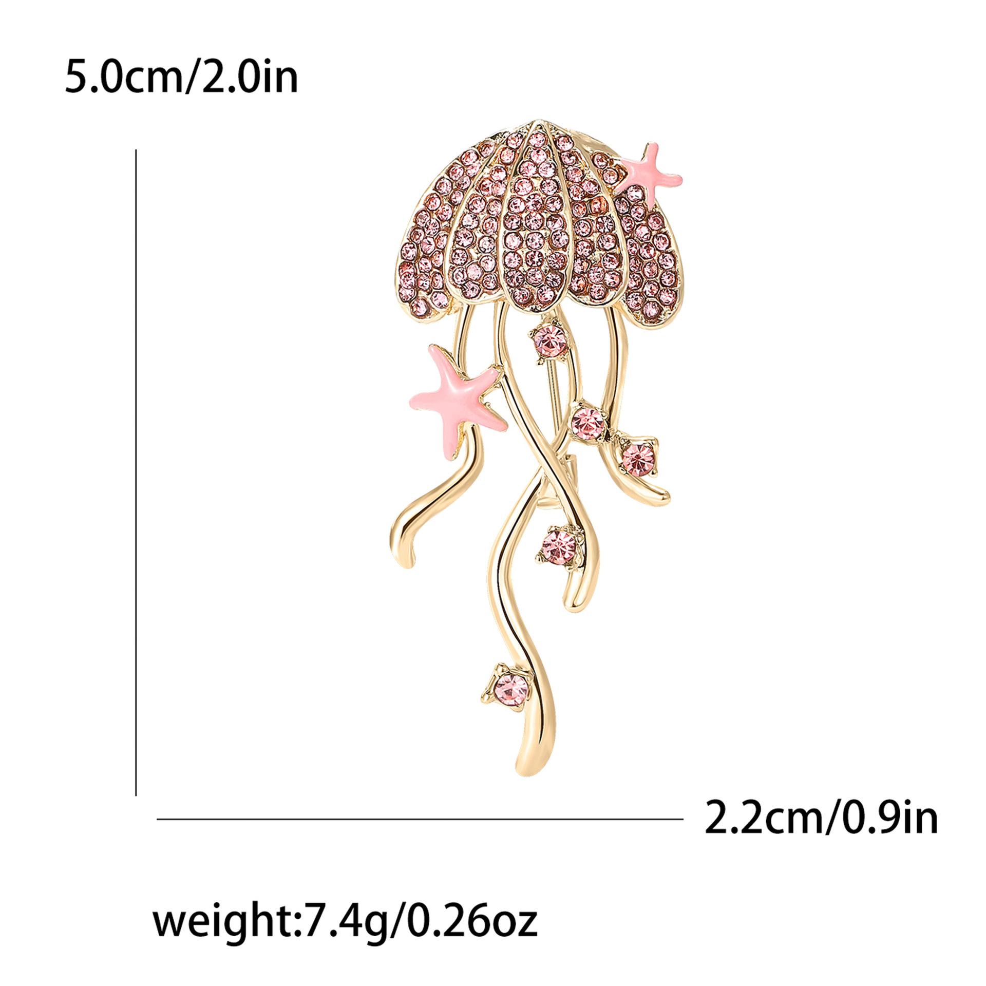 

Rhinestone Jellyfish Brooch for Women Unisex Sea Animal Badge Pins Office Party Accessories Gifts