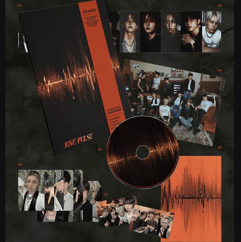 TREASURE 3. Mini Album [LOVE PULSE] – METAL / STREET / ROCKCHIC Ver. (theSameE Előny, Kész a szállításra)