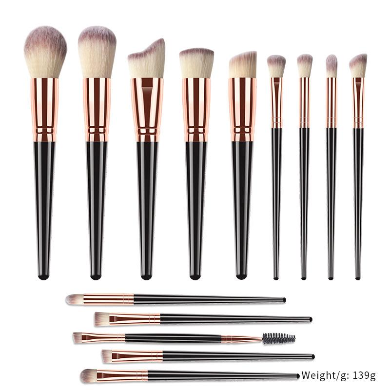 

New 14 Piece Jumbo Makeup Brush Set Loose Powder Brush Powder Blusher Brush Foundation Make-up Brush Belt Brush Bag Beauty Tools