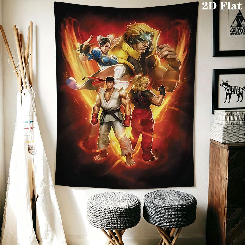 Street Fighter IV Wall Hanging Printed Fabric Blanket Decorative Tapestries for Bedroom Living Room Home Decor