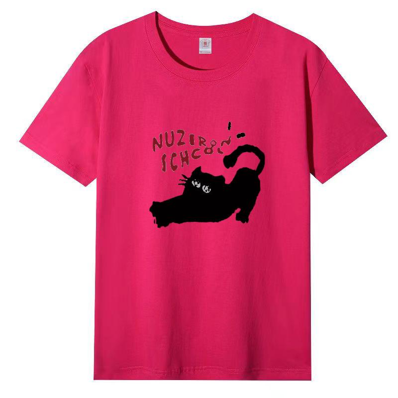 

Женская летняя популярная футболка с короткими рукавами из хлопка, дышащая, свободная, с принтом, повседневная футболка 3XL