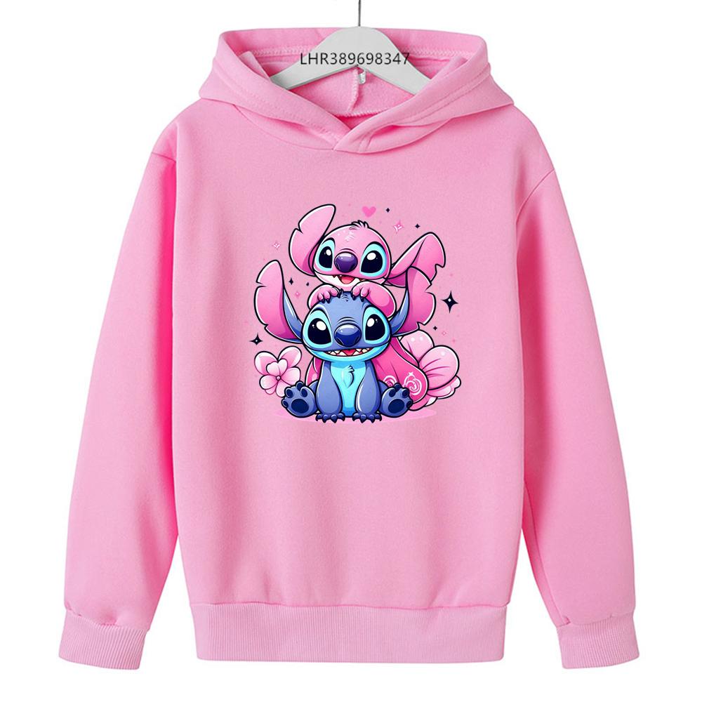 

Детские худи с принтом Стич топы 3-12 лет Мальчик Девочки Пальто Повседневный Малыш Толстовка белый розовый ребенок Весна Осень 150