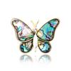 Elegant Women's Butterfly Brooch: Anti-Exposure Imitation Abalone Shell with Rhinestones, Cheongsam Accessory, Cocoon-to-Butterfly Design.