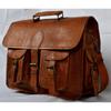 Retro Men's Brown Large Leather Laptop Bag Messenger Briefcase Satchel Shoulder