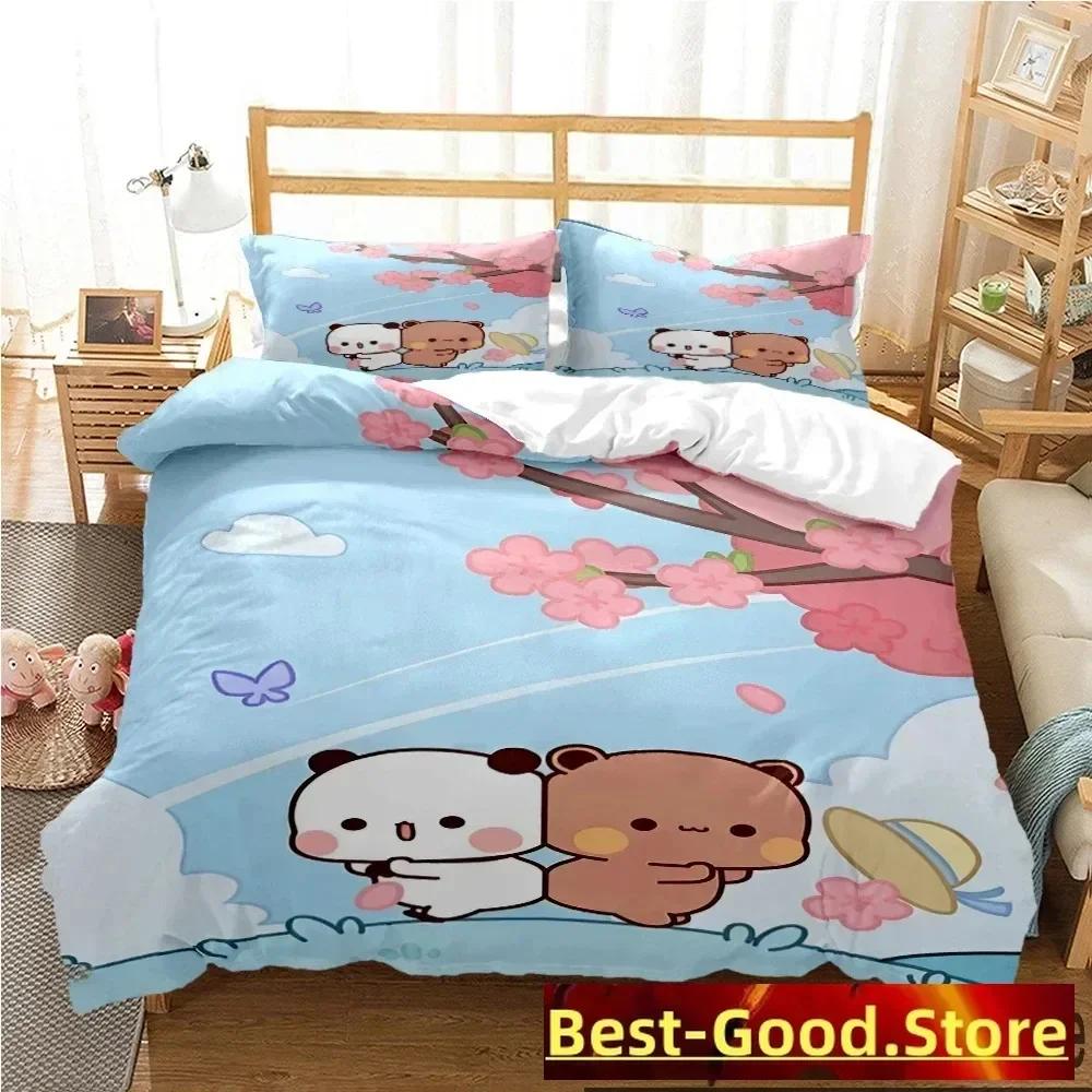 3D Print Bubu Dudu Cartoon Bear Panda Bedding Set Printed With Pillowcase Duvet Cover Soft Single Double Queen Super King Size