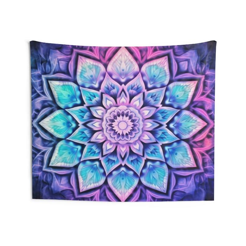 Tie-dye mandala tapestry 75x100 чёрный