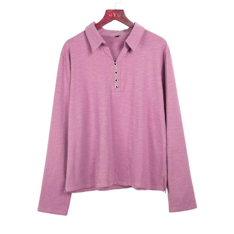 Koreansk mote kvinner bluse våren langermet Blusas Lapel skjorte knapp kvinnelige kontor topper