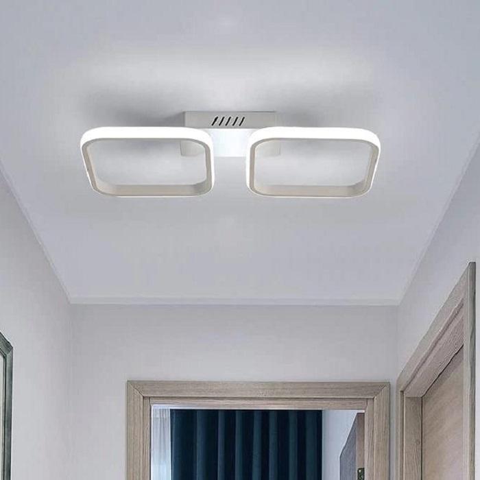 

Светодиодный алюминиевый потолочный светильник с двойной головкой, современный белый светодиодный потолочный светильник для балкона, коридора, кабинета, спальни white light белый