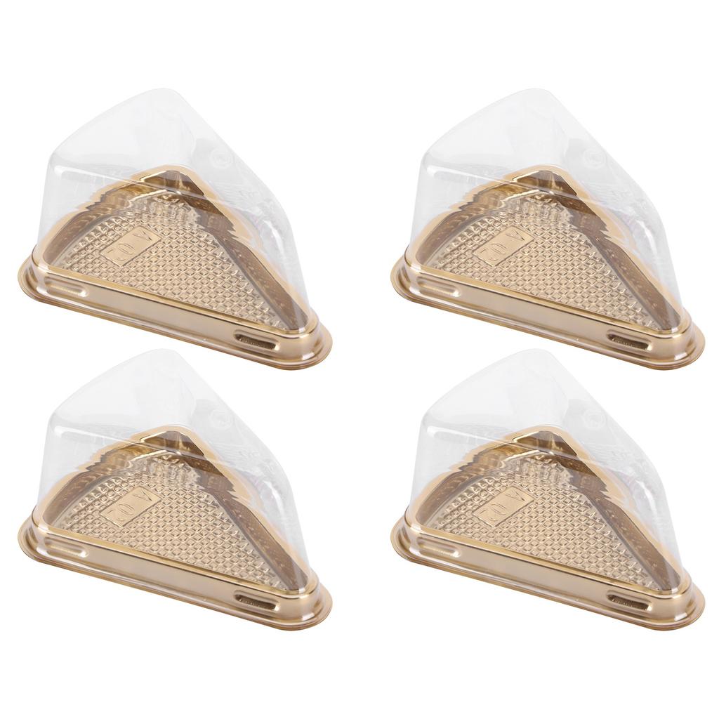 100Pcs Plastic Packing Box Triangular Cake Box Container for Pastry Bakery Dessert