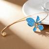 Flower Cuff Choker Enamel Flower Cuff Necklace Elegant Adjustable Wire Choker for Women Parties Holiday Beach Vacation Jewelry
