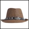 White Fang Straw Retro Design with Simple and Stylish for CZA310 Men's Hat, Studs, Summer, (Coffee)