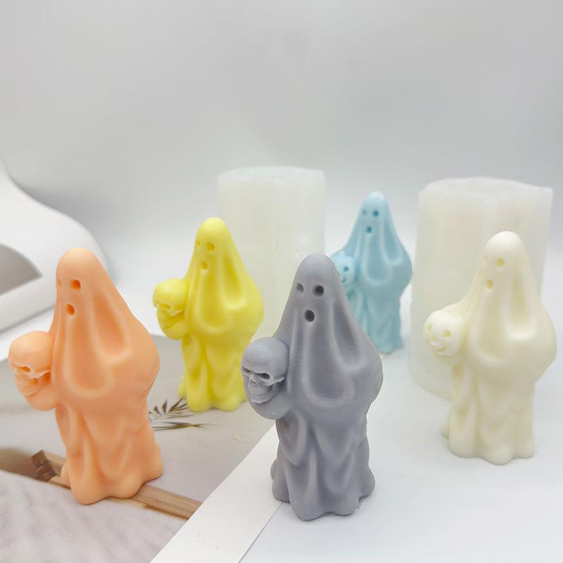 Ghost Silicone Mould Gypsum Plaster Ghost Candle Mold Ghost Mould Handmade Halloween Molds For Home Decor Holiday Gifts Diy