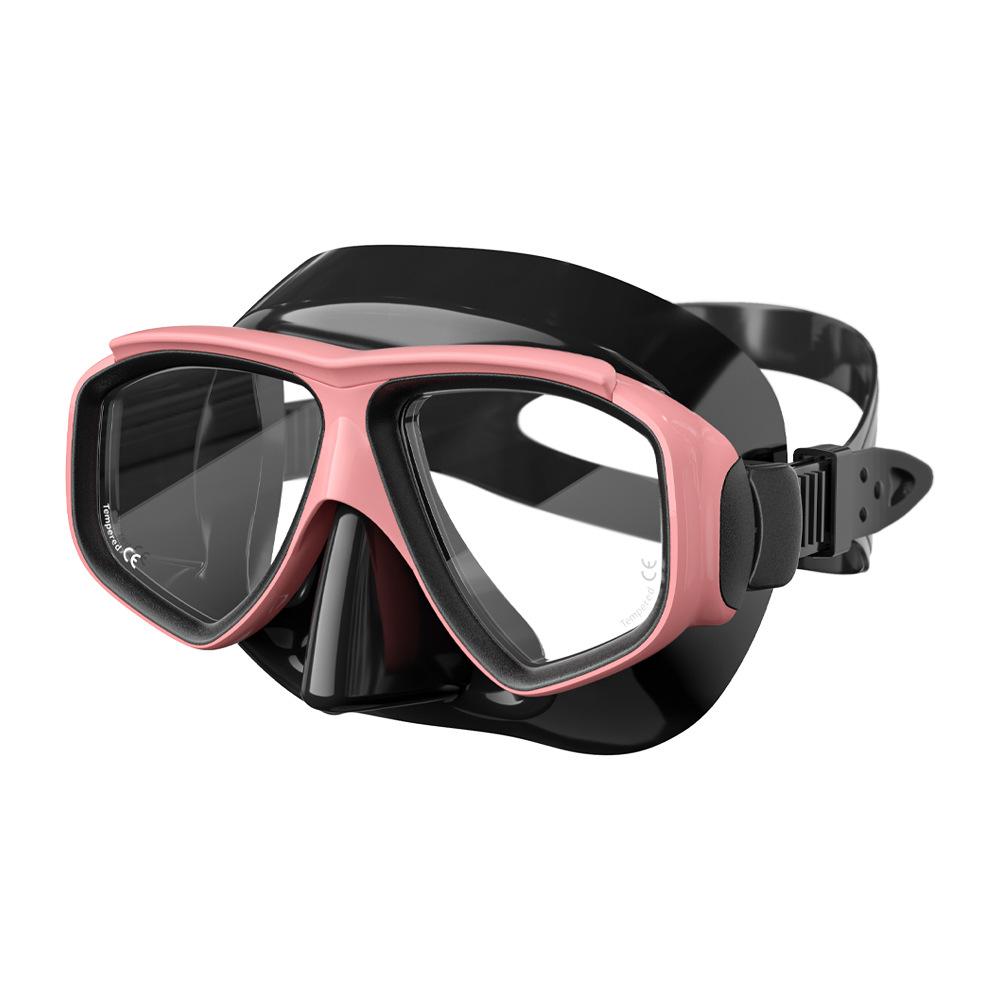 Custom Professional Snorkeling & Diving Goggles  Silicone + PC Material 2 Windows Universal Fit